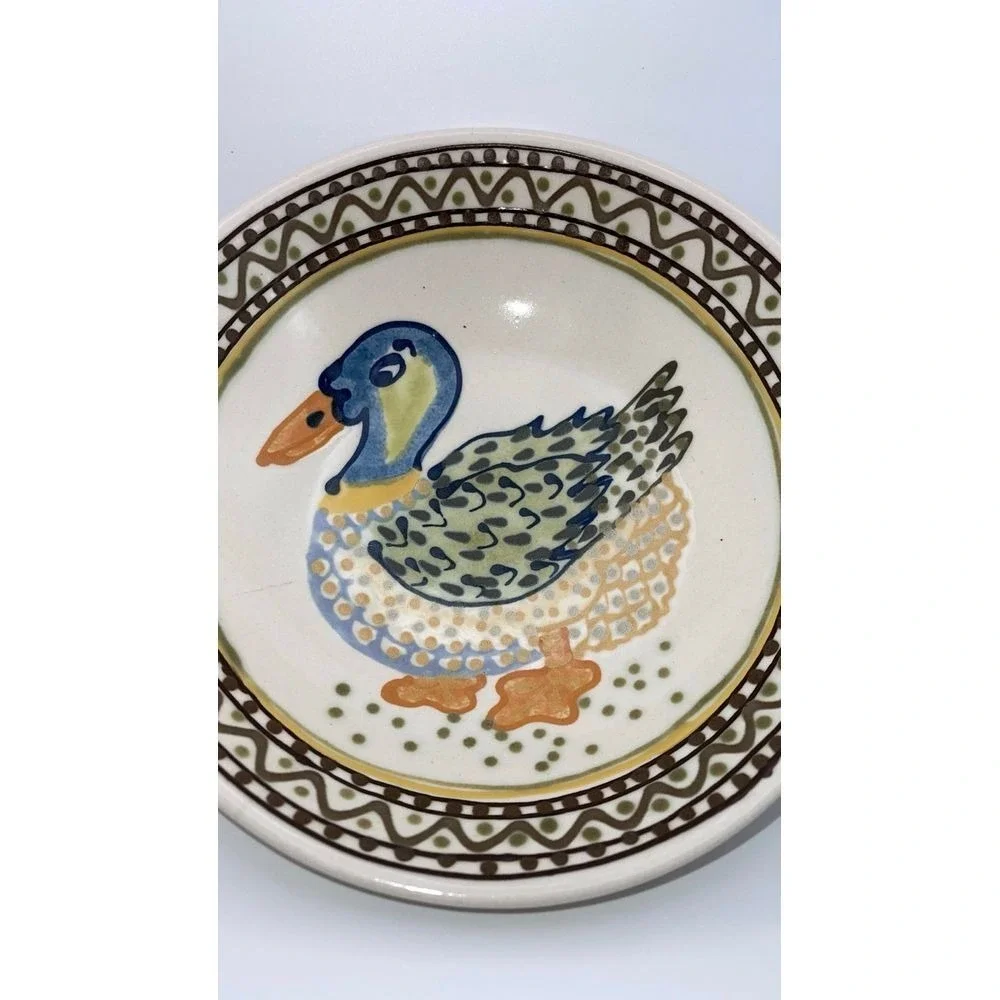 Vintage Janet Rothwoman Signed Bowl - Large Ceramic Serving Bowl - Handpainted